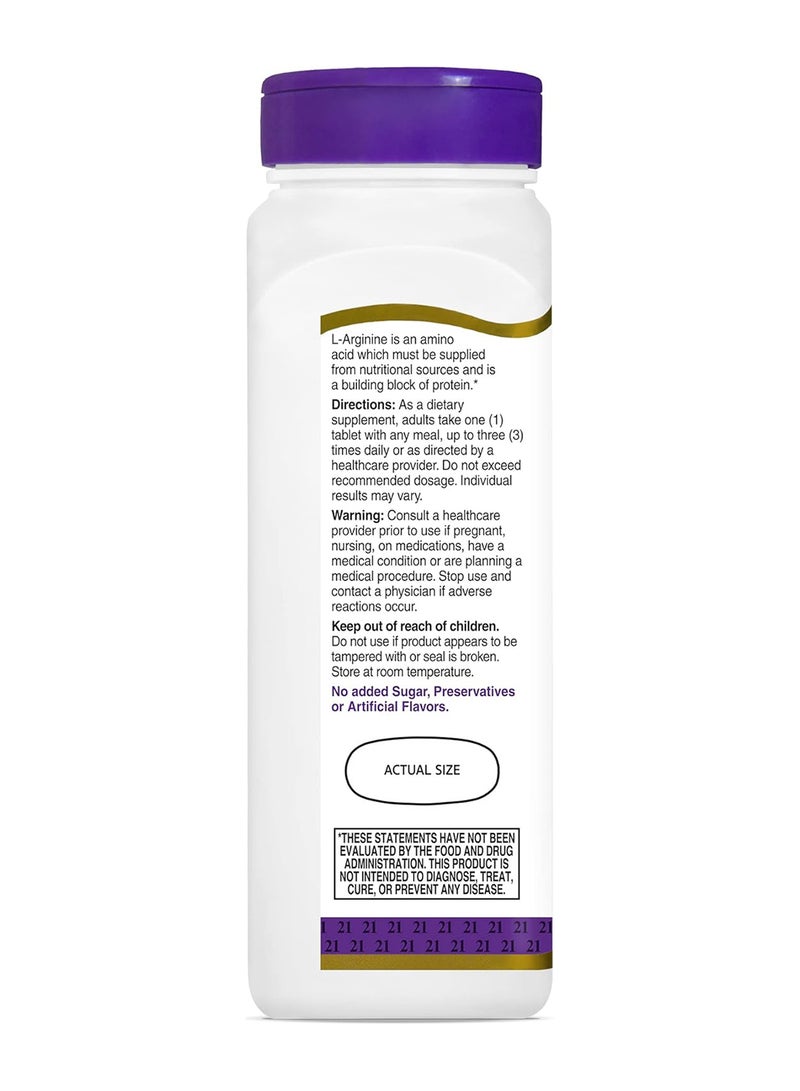 21st Century L-Arginine 1,000 Mg 100 Tablets - Image 2